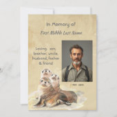 Memorial Service Invite Watercolor Seals Animals Einladung (Vorderseite)