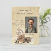 Memorial Service Invite Watercolor Seals Animals Einladung (Stehend Vorderseite)