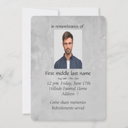 Memorial Service Invite Wolf Wolves Animal art Einladung (Rückseite)