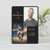 Memorial Service laden Fußballspieler ein Einladung (Stehend Vorderseite)