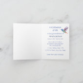 Memorial Service laden Hummingbird White Blume ein Einladung (Innenseite)