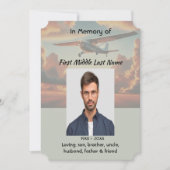 Memorial Service Pilot Airplane Flying Sunset Einladung (Vorderseite)