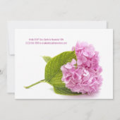 Memorial Service Pink Hydrangea Fügen Sie Ihr Foto Einladung (Rückseite)