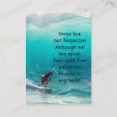 Memorial Service Wave Surfer Water Telefonnummerkarte (Rückseite)