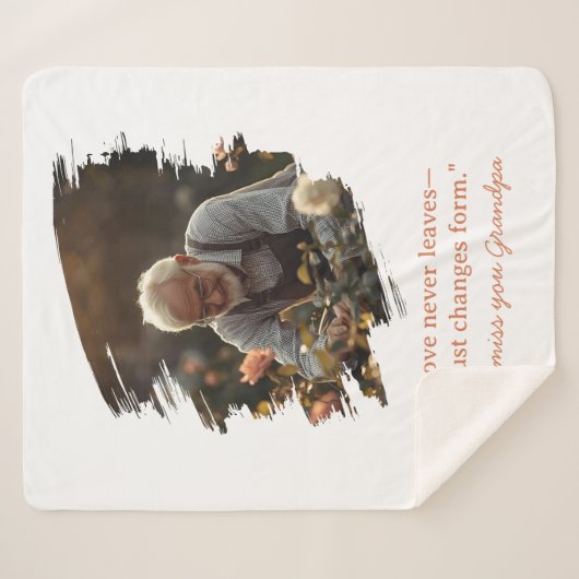 Memorial Sherpa Blanket Loss of Loved One Photo Sherpadecke (Vorderseite (Horizontal))