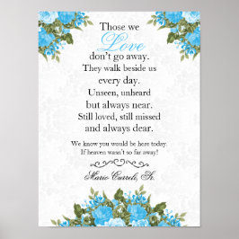 Memorial Sign - Baby Blue Blume Poster