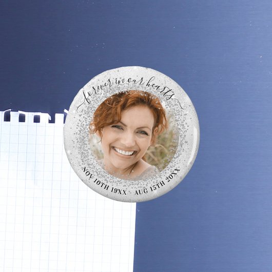 Memorial Silber Glitzern Foto Liebe immer Magnet