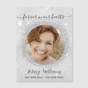 Memorial silberne Glitzern Foto Liebe Magnet