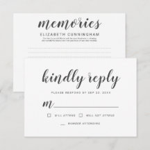 Memorial Simple Cursive Erinnerungen Bitte beantwo