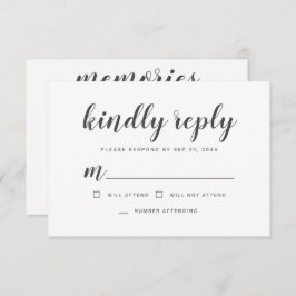 Memorial Simple Cursive Erinnerungen Bitte beantwo RSVP Karte