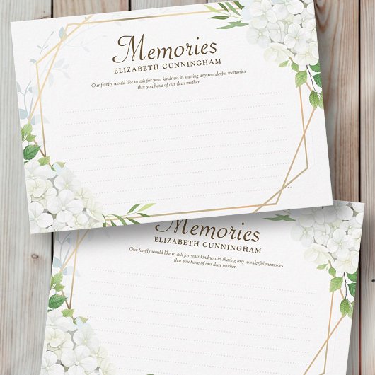 Memorial Simple Floral Geometric Woodsy Foto RSVP Karte