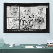 Memorial Simple Modern 4 Foto Grid Banner (Messe)