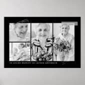 Memorial Simple Modern 4 Foto Grid Poster (Vorne)
