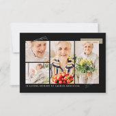 Memorial Simple Modern 7 Foto Grid Gebet Dankeskarte (Vorderseite)