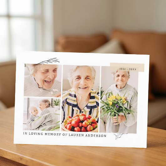 Memorial Simple Modern 7 Foto Grid Gebet Dankeskarte
