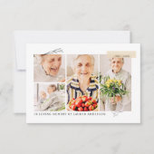 Memorial Simple Modern 7 Foto Grid Gebet Dankeskarte (Vorderseite)