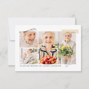 Memorial Simple Modern 7 Foto Grid Gebet Dankeskarte