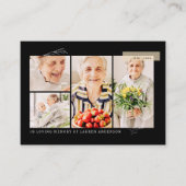 Memorial Simple Modern 7 Foto Grid Vielen Dank Visitenkarte (Vorderseite)