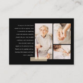 Memorial Simple Modern 7 Foto Grid Vielen Dank Visitenkarte (Rückseite)