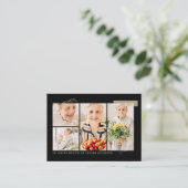 Memorial Simple Modern 7 Foto Grid Vielen Dank Visitenkarte (Stehend Vorderseite)