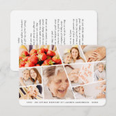 Memorial Simple Modern 9 Fotos Gebet Dankeskarte (Vorne/Hinten)