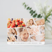 Memorial Simple Modern 9 Fotos Gebet Dankeskarte (Stehend Vorderseite)