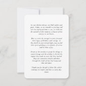 Memorial Simple Modern 9 Fotos Gebet Dankeskarte (Rückseite)