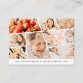 Memorial Simple Modern 9 Fotos Gebet Visitenkarte (Vorderseite)