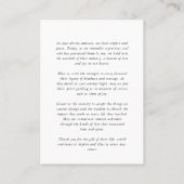 Memorial Simple Modern 9 Fotos Gebet Visitenkarte (Rückseite)