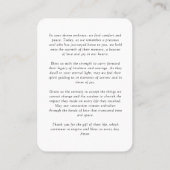 Memorial Simple Modern 9 Fotos Grid Gebet Visitenkarte (Rückseite)