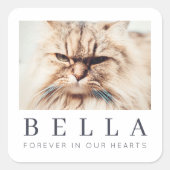 Memorial Simple Modern Chic Family Foto Quadratischer Aufkleber (Vorderseite)