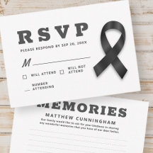 Memorial Simple Modern Erinnerungen Black Ribbon