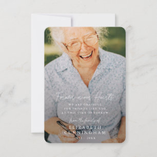 Memorial Simple Modern Forever in unserem Herz-Fot Dankeskarte