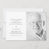 Memorial Simple Modern Foto Dankeskarte (Vorderseite)