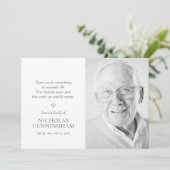 Memorial Simple Modern Foto Dankeskarte (Stehend Vorderseite)