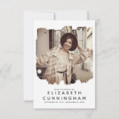 Memorial Simple Modern Frame Custom Foto Dankeskarte (Vorderseite)