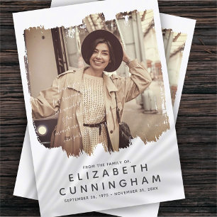 Memorial Simple Modern Frame Custom Foto Dankeskarte