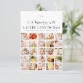 Memorial Simple Modern Minimalistisch 25 Foto Dankeskarte (Stehend Vorderseite)