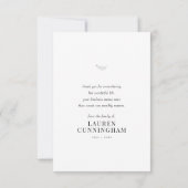 Memorial Simple Modern Minimalistisch 25 Foto Dankeskarte (Rückseite)