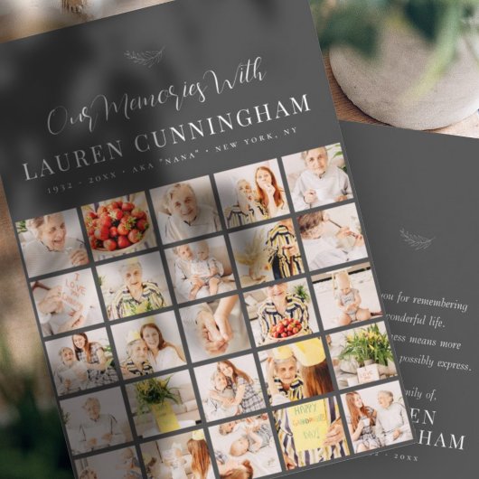 Memorial Simple Modern Minimalistisch 25 Foto Dankeskarte