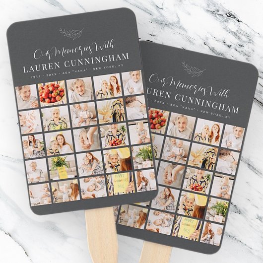 Memorial Simple Modern Minimalistisch 25 FotoColla Fächer