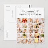 Memorial Simple Modern Minimalistisch 25 FotoColla Postkarte (Vorne/Hinten)