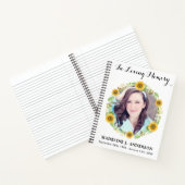 Memorial Sonnenblumen Foto Beerdigung Gästebuch Notizblock (Innenseite)