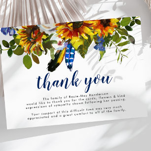 Memorial Sunflowers Funeral Thank You Card Dankeskarte