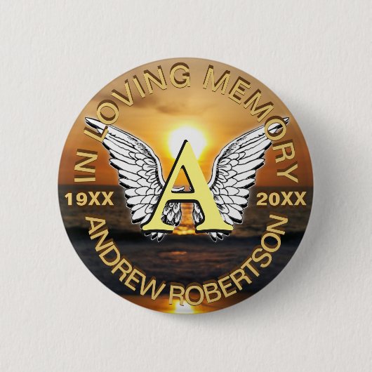 Memorial Sunset Monogram Button (Vorderseite)