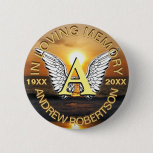 Memorial Sunset Monogram Button