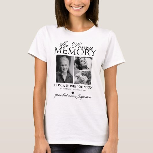 Memorial Sympathy Photo In Loving Memory T-Shirt (Vorderseite)