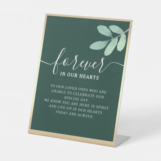 Memorial Table Pedestal Sign Sockelschild (Vorderseite)