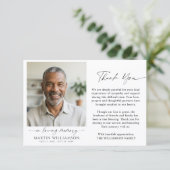 Memorial Thank You 2 Photo In Loving Memory Script Dankeskarte (Stehend Vorderseite)