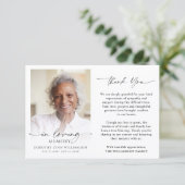 Memorial Thank You In Loving Memory Photo Dankeskarte (Stehend Vorderseite)